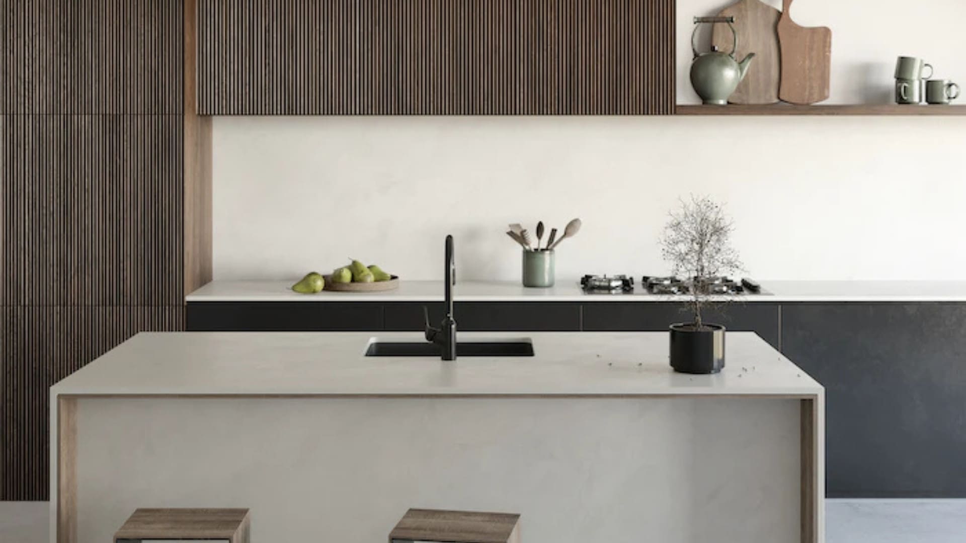 limestone sintered kitchen design